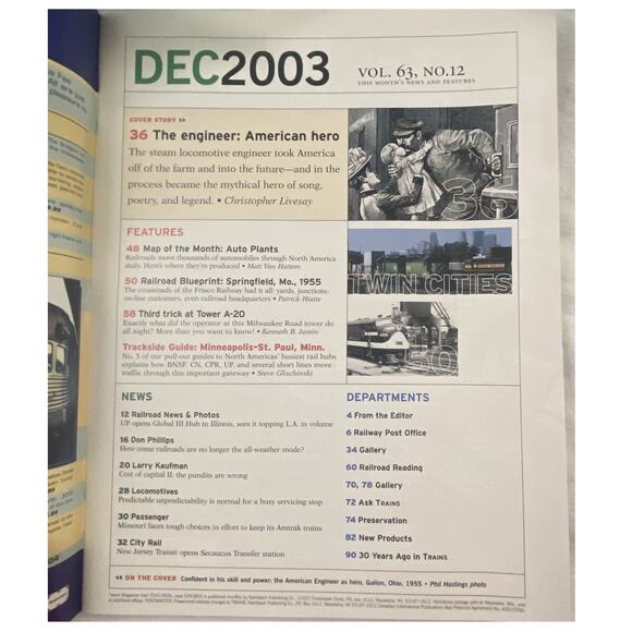 Vtg Lot 4 Trains Sept Oct Nov Dec 2003 Magazine Engineer Locomotive Railroad - Picture 10 of 11